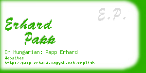erhard papp business card